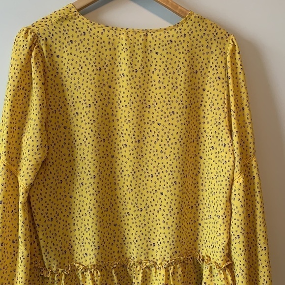 PLEIONE Boho Yellow & Lilac Long Sleeve Blouse Size Large - Picture 11 of 17